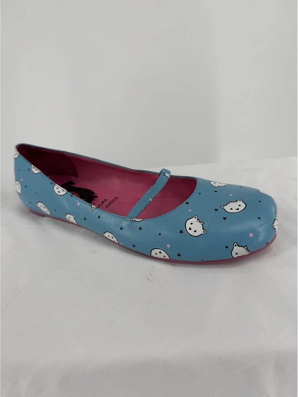 Irregular Choice shoes womens 10 blue cat bear mary jane slip on coquette twee